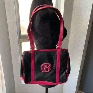 Vintage Black & Hot Pink Letter “B” Tote Bag – Y2K Barbie‑Bratz Aesthetic